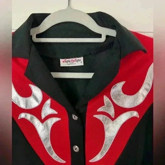 Vintage Tops‘n‘Tops Blouse Shirt Country Western Rock‘n‘Roll size 8/ S - Picture 5 of 7